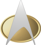 Time to "phaser-out" problems!  http://en.memory-alpha.org/wiki/Starfleet_insignia